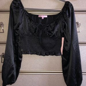 Black silk Top
